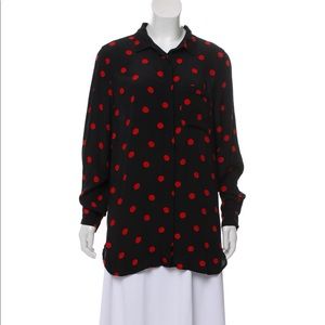 Ganni Barra crepe top